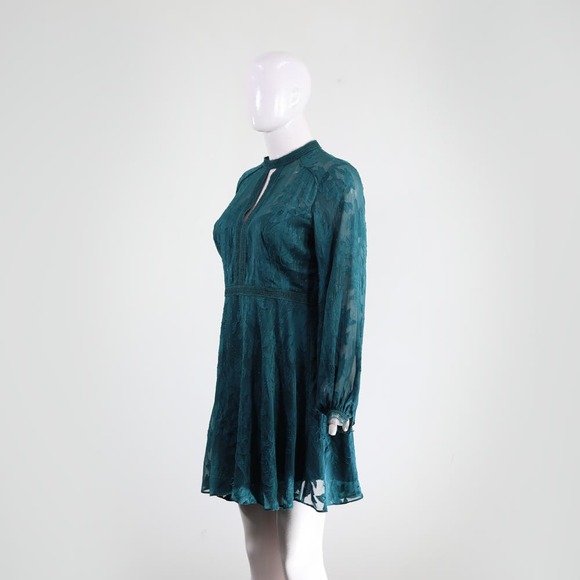 Forever New Teal Dress with Lace Accents Boho Chic - Picture 2 of 6